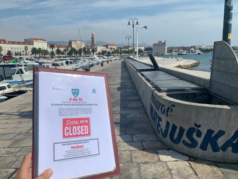 Više od 1000 ugostitelja iz Dalmacije danas zatvorilo svoje lokale na 60 minuta u sklopu akcije „4 do 12“