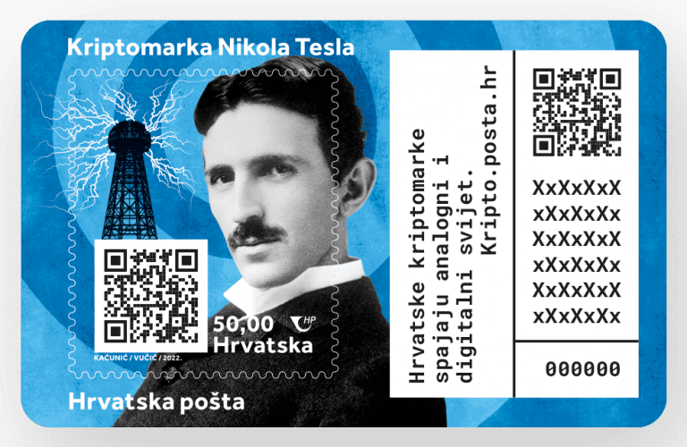 Kriptomarka „Nikola Tesla“ – novo filatelističko izdanje Hrvatske pošte