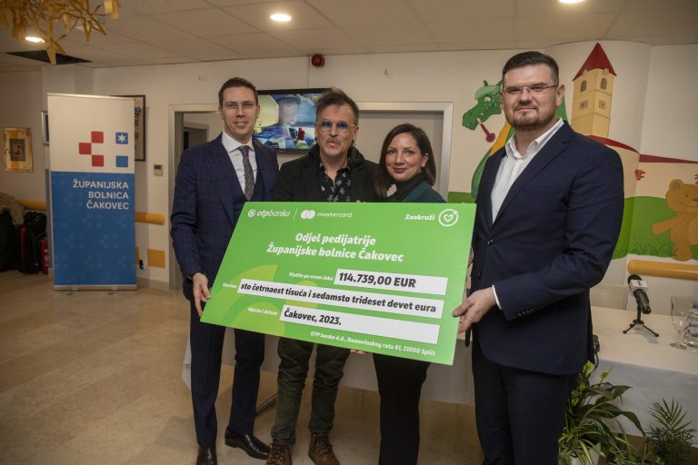 OTP banka i Mastercard uručili donacije od 114.739,00 eura bolnicama u Čakovcu i Dubrovniku – ove godine zaokružujemo za bolnice u Osijeku i Zadru