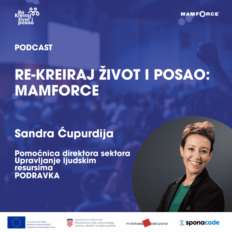 Sandra Ćupurdija, Podravka u podcastu Re-kreiraj život i posao: Mamforce