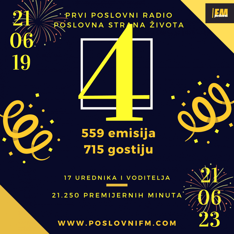Poslovni FM slavi četvrti rođendan!