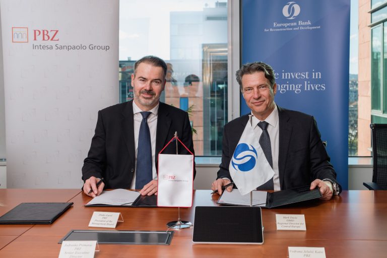 EBRD i Privredna banka Zagreb potpisali instrument podjele rizika od 75 milijuna eura