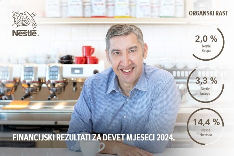 Nestlé bilježi organski rast od 2,0% u devet mjeseci 2024. godine