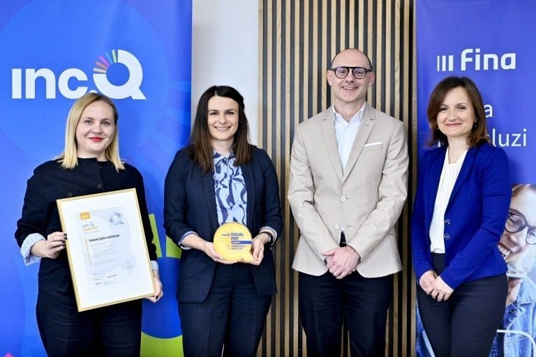 Fina je prva financijska institucija u Hrvatskoj s Inc.Q certifikatom za jednakost plaća