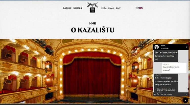 HNK u Zagrebu uz pomoć glavnog sponzora, grupe BOSQAR INVEST, postalo prvo kazalište s AI conciergeom u regiji