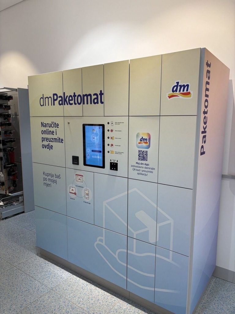 dm je prvi maloprodajni lanac u Hrvatskoj s vlastitom mrežom paketomata