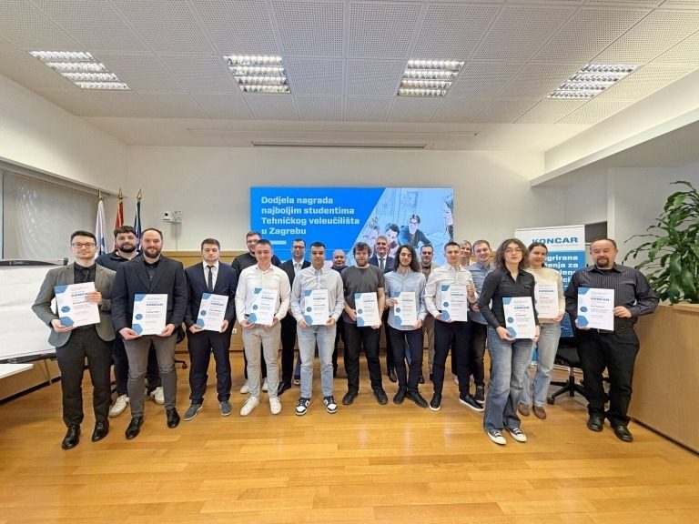 KONČAR povodom svoje 105. obljetnice održao tradicionalnu dodjelu novčanih nagrada najboljim studentima Tehničkog veleučilišta Zagreb
